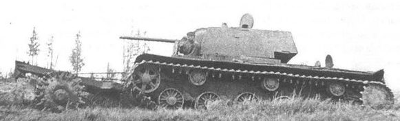 Катковый трал ПТ-3 на танке КВ-1
