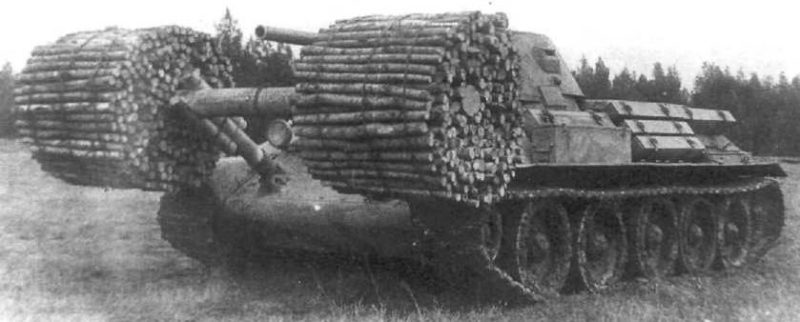Танк Т-34 с фашинами