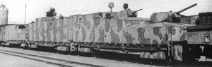 Бронепоезд №52 «Blucher», вооружённый башнями с советских танков Т-34 и Т-70