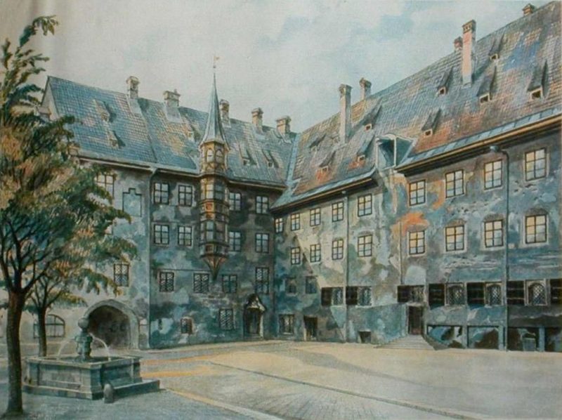 Двор старой резиденции в Мюнхене. 1914 г