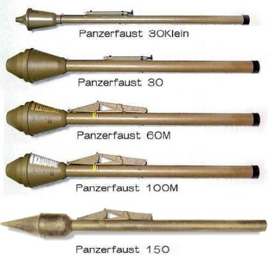 Основные модификации гранатомета Panzerfaust