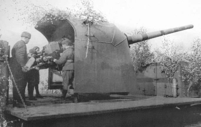 130-мм железнодорожная установка Б-57