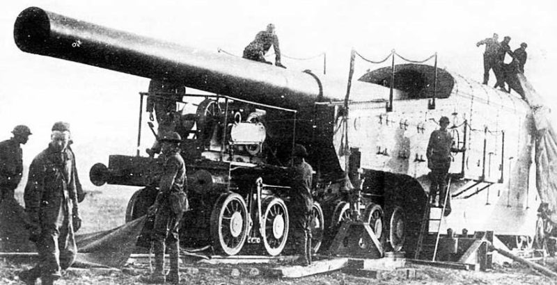 Железнодорожное орудие14 inch Mk-IV на платформе Mk-1