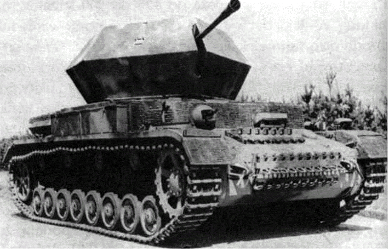 пушка 3,7-cm FlaK-37, установленная на шасси танка