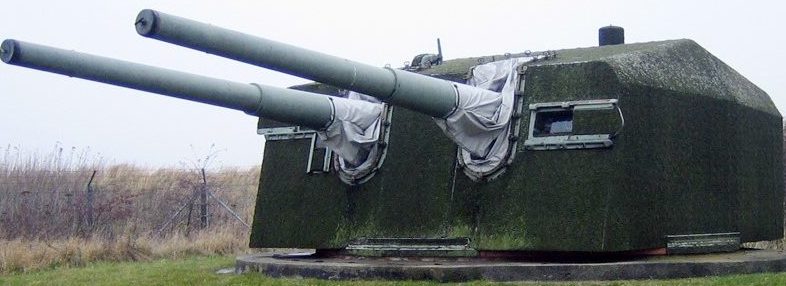 Береговое орудие 15-cm/55 SK C/28 в двухорудийной башне