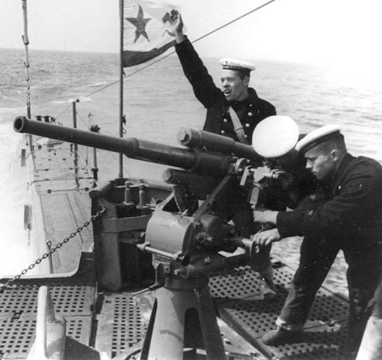 Орудие 21-К, установленное на подводной лодке «Щ-214»