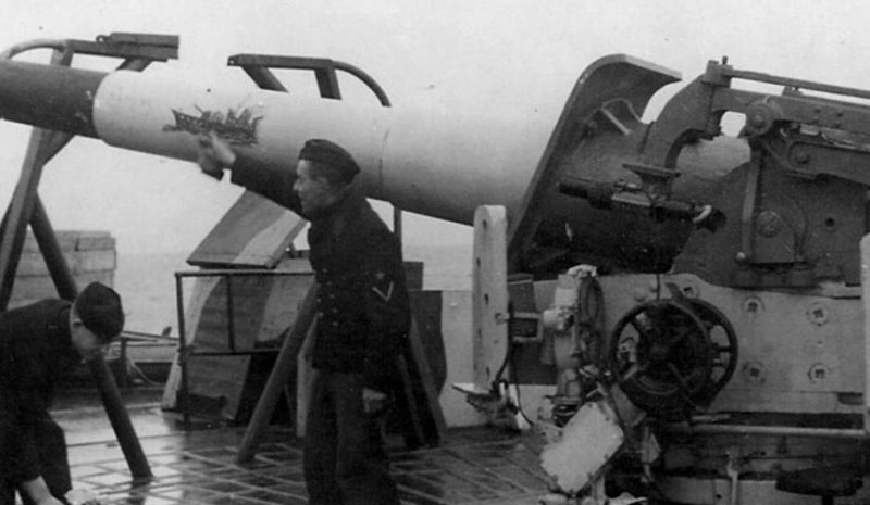 Корабельное орудие 15-cm KL/45 на торговом судне
