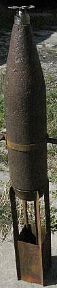 Осколочная бомба АО-10-6,5сг переделанная из снаряда калибра 76 мм