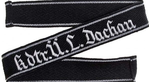 Нарукавная офицерская лента комендатура Дахау «kdre.U.L.Dachau». 