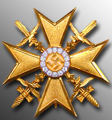 Аверс Золотого креста с мечами и бриллиантами.