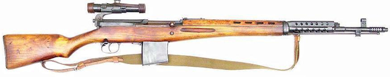 Самозарядная винтовка Токарева СВТ-40 с оптическим прицелом ПУ