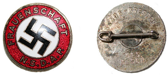 Аверс и реверс членского знака NSF образца 1931 года.