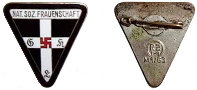 Аверс и реверс члена NSF уровня персонала штаба округа периода 1934-1938 годов. 