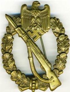 Штурмовой пехотный знак в бронзе для моторизованных частей