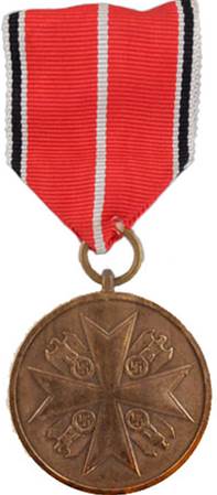 Аверс Немецкой медали за заслуги Ордена немецкого Орла в бронзе.