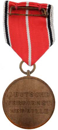 Реверс Немецкой медали за заслуги Ордена немецкого Орла в бронзе.