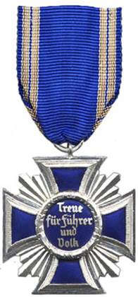 Реверс медали за 15 лет службы в НСДАП.