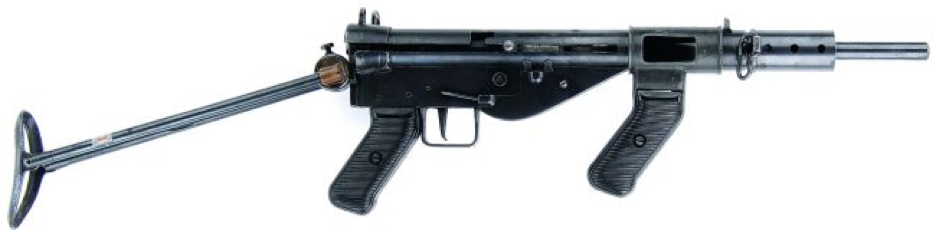 Пистолет-пулемет AUSTEN с откинутым прикладом