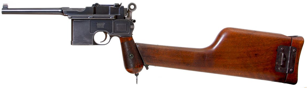 Пистолет Mauser C-96 с присоединенной кобурой-прикладом