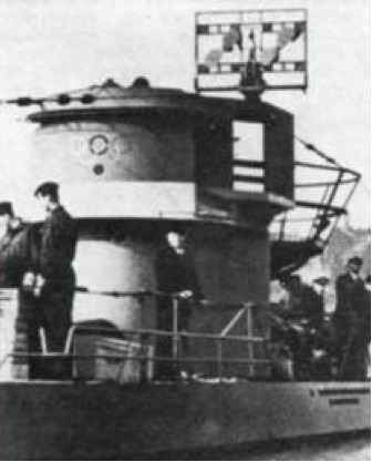 Антенна РЛС FuMO-30 на подлодке U-995