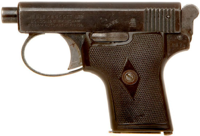 Пистолет Webley & Scott Model 1907 без прицела