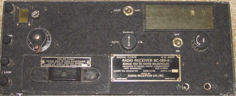 Приемник BC-189 из комплекта SCR-188