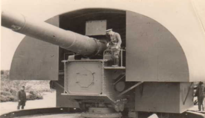 Береговое орудие 28-cm SK L/40 со щитовым прикрытие