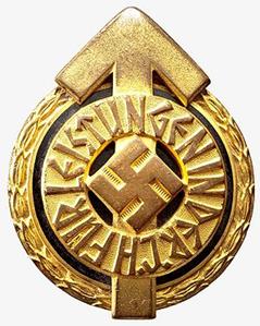 Аверс и реверс золотого знака «За особые достижения в Гитлерюгенд».