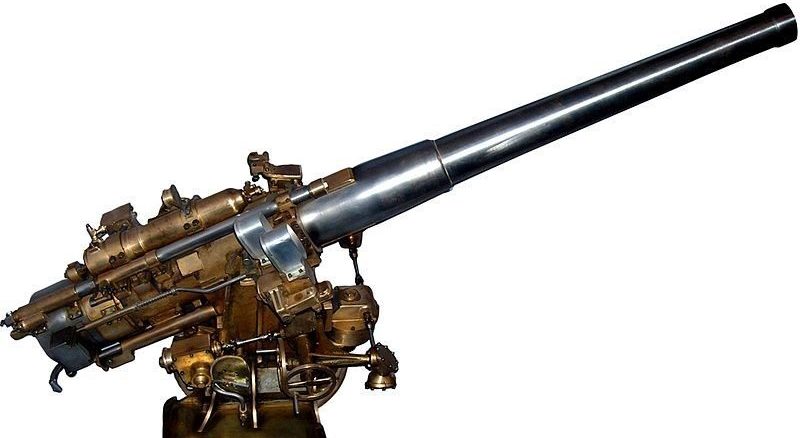 модель корабельной пушки 138-mm Modèle 1927