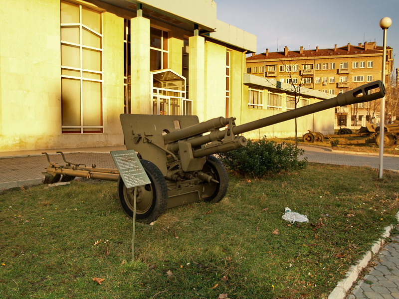 Орудие у здания музея.