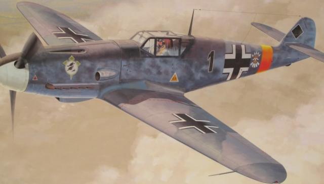 Hasegawa Box Art. Messerschmitt Bf 109 F-2 (Голубой Гладиатор).
