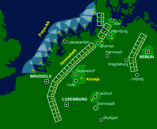 Карта-схема организации ПВО Германии.