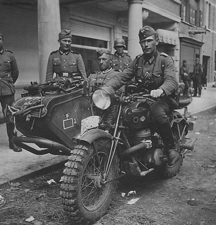 Трофейный мотоцикл Gillet Herstal AB-720. Бельгия. 1940 г.
