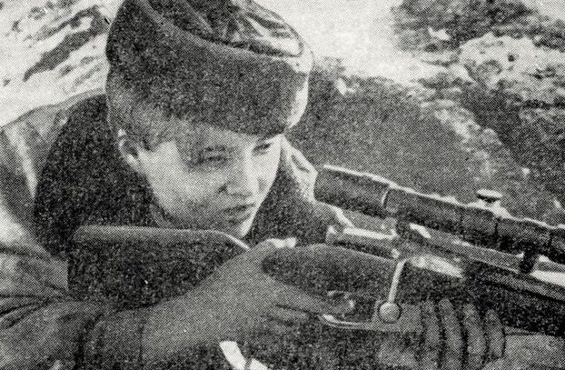 Снайпер Мария Кошкина. Ленинградский фронт.
