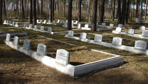 Могилы воинов на кладбище.