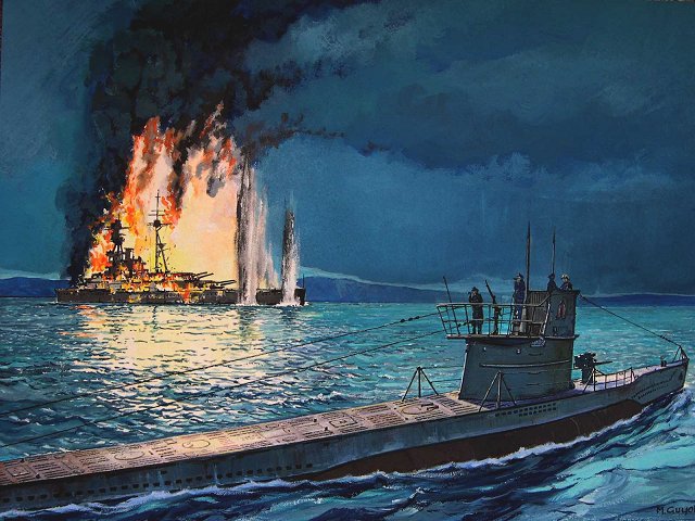 Guyot Michel. Атака подлодки U-47 на линкор «Royal Oak».