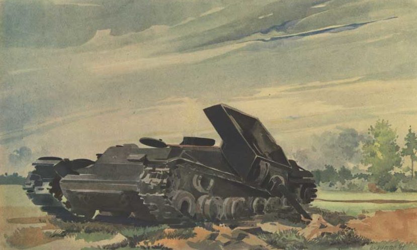 Brauner Fritz. Подбитый танк.