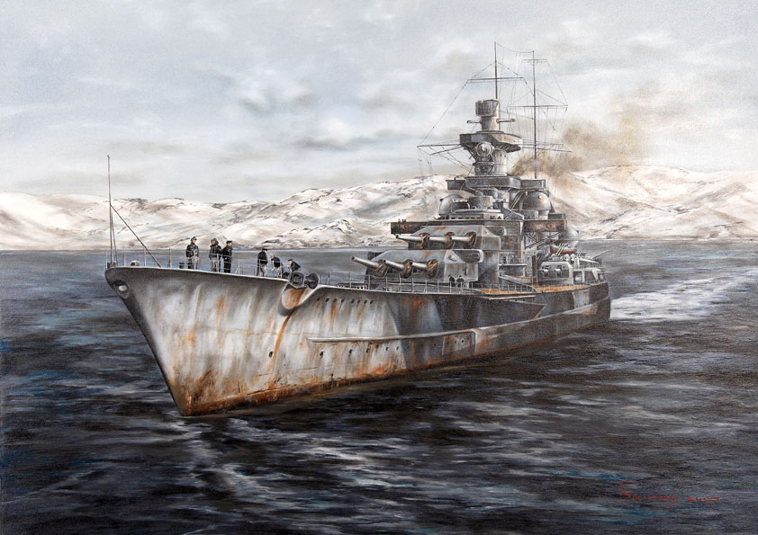 Васильев Глеб. Линкор «Scharnhorst». Норвегия 1943 года.
