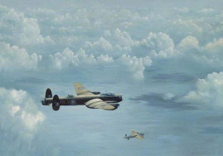 Withams Brian. Бомбардировщики «Lancasters» над морем.