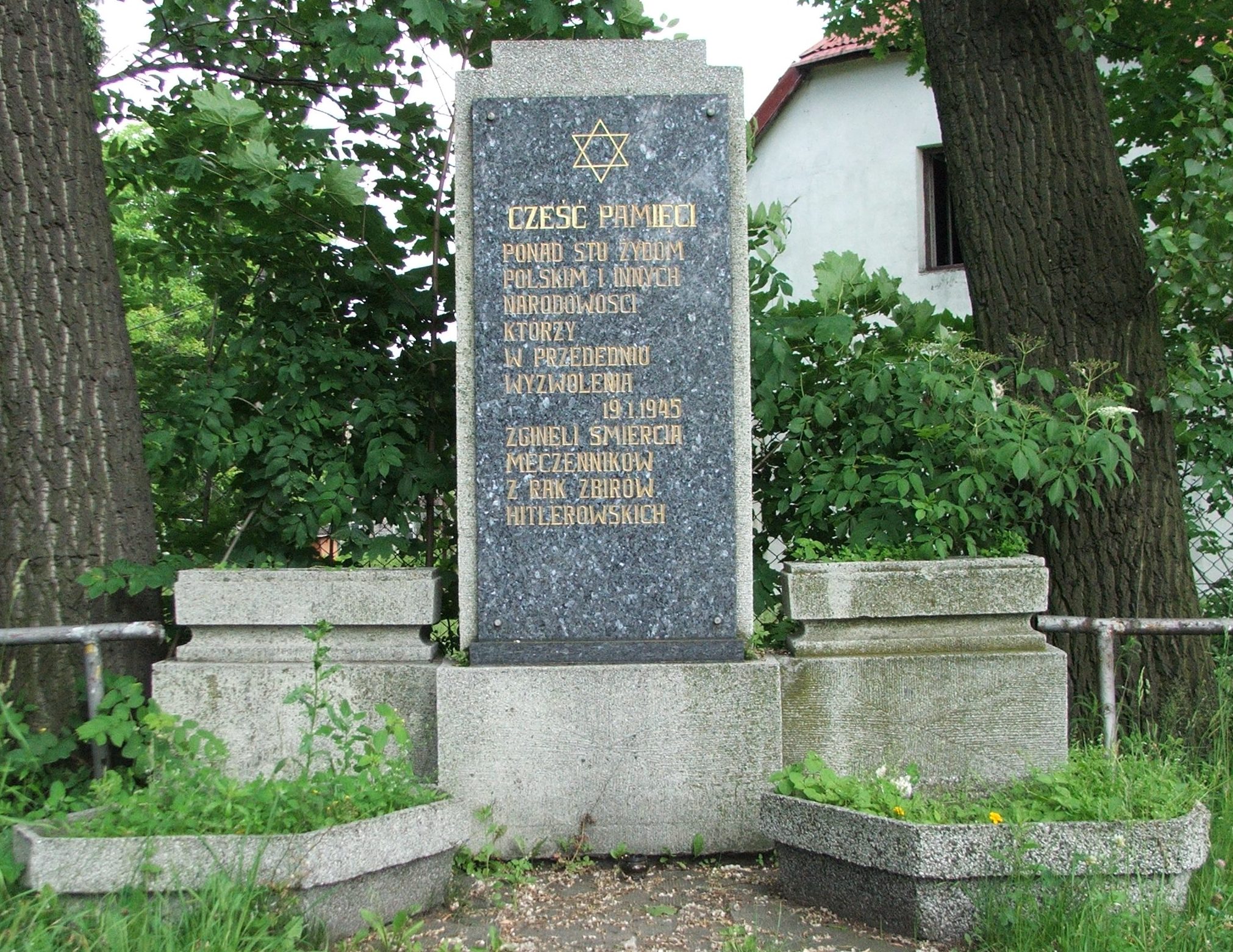 г. Чеховице-Дзедзице, Бельского повята. Памятник жертвам холокоста.