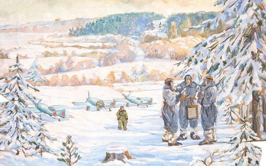 Мазанов Леонтий. Летчики полярной авиации. 1942 год.