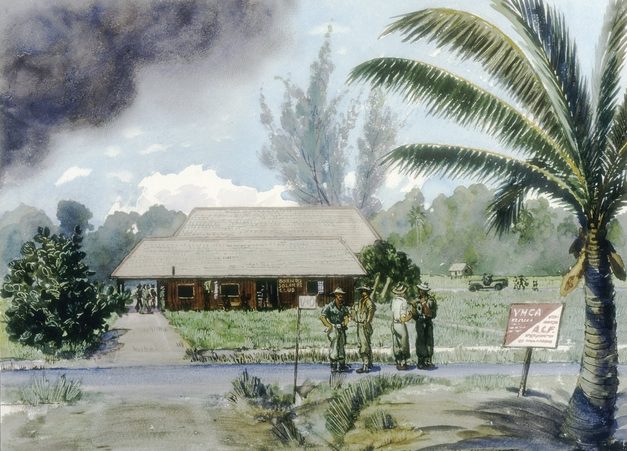 Flett James. Солдатский клуб в Borneo.