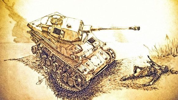 Королев Никита. Танк Pz-IV после подрыва на противотанковой мине.
