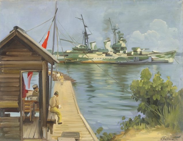 Buckmaster Ernest. Крейсер «Myoko» у сингапурской военно-морской базы.