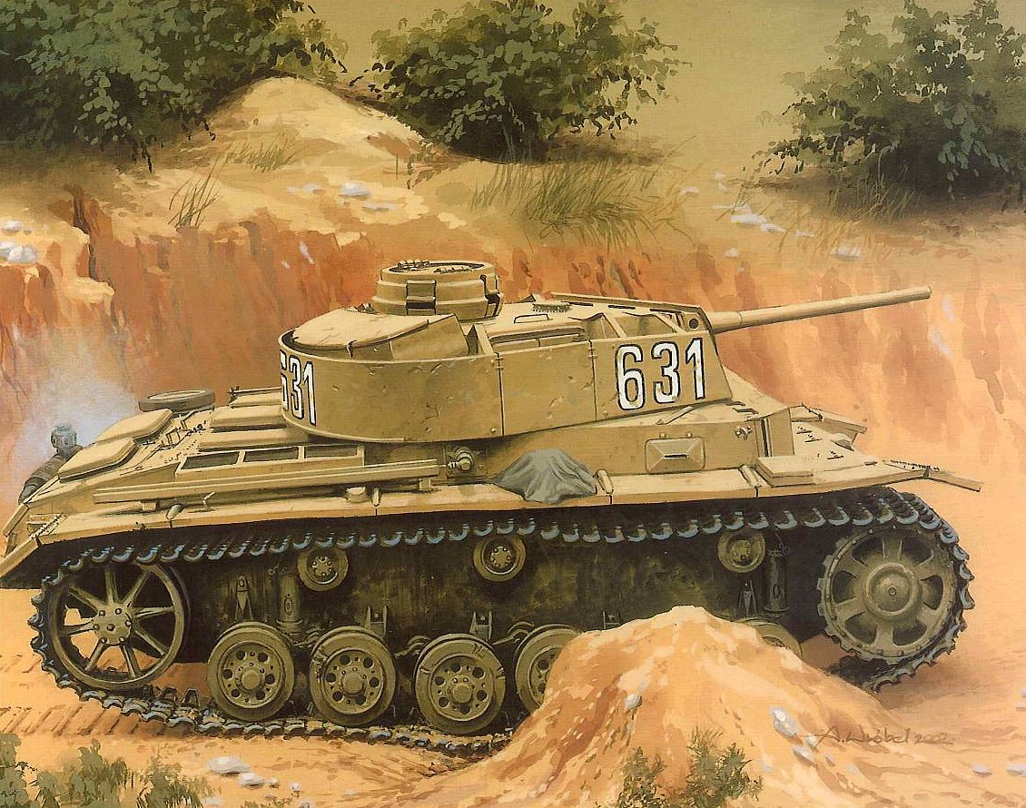 Воробей Аркадий. Танк Panzer III. Сицилия.