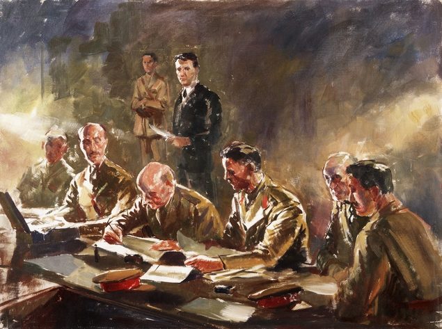 Dargie William. Подписания сирийского перемирия 12 июля 1941 года.