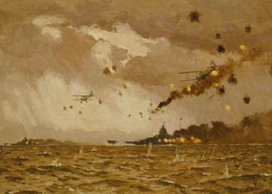 Wilkinson Norman. Нападение на «Scharnhorst» и «Gneisenau».