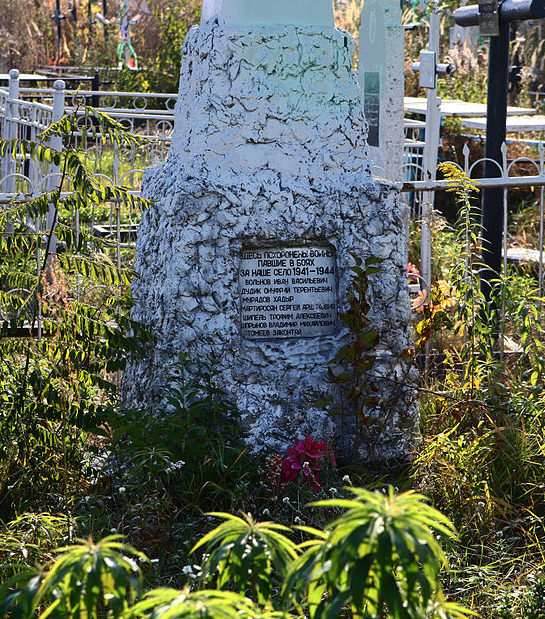 с. Микулича Бородянского р-на. Памятник на кладбище, установленный в 1949 году на братской могиле воинов, погибших в годы войны. 