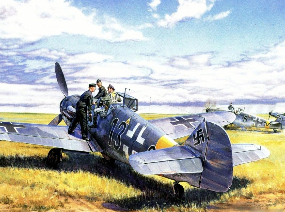 Laurier Jim. Взлет истребителей Bf-109.
