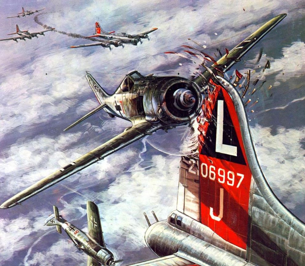 Bergese Francis. Таран истребителем Fw-190 бомбардировщика В-17.